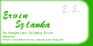 ervin szlamka business card